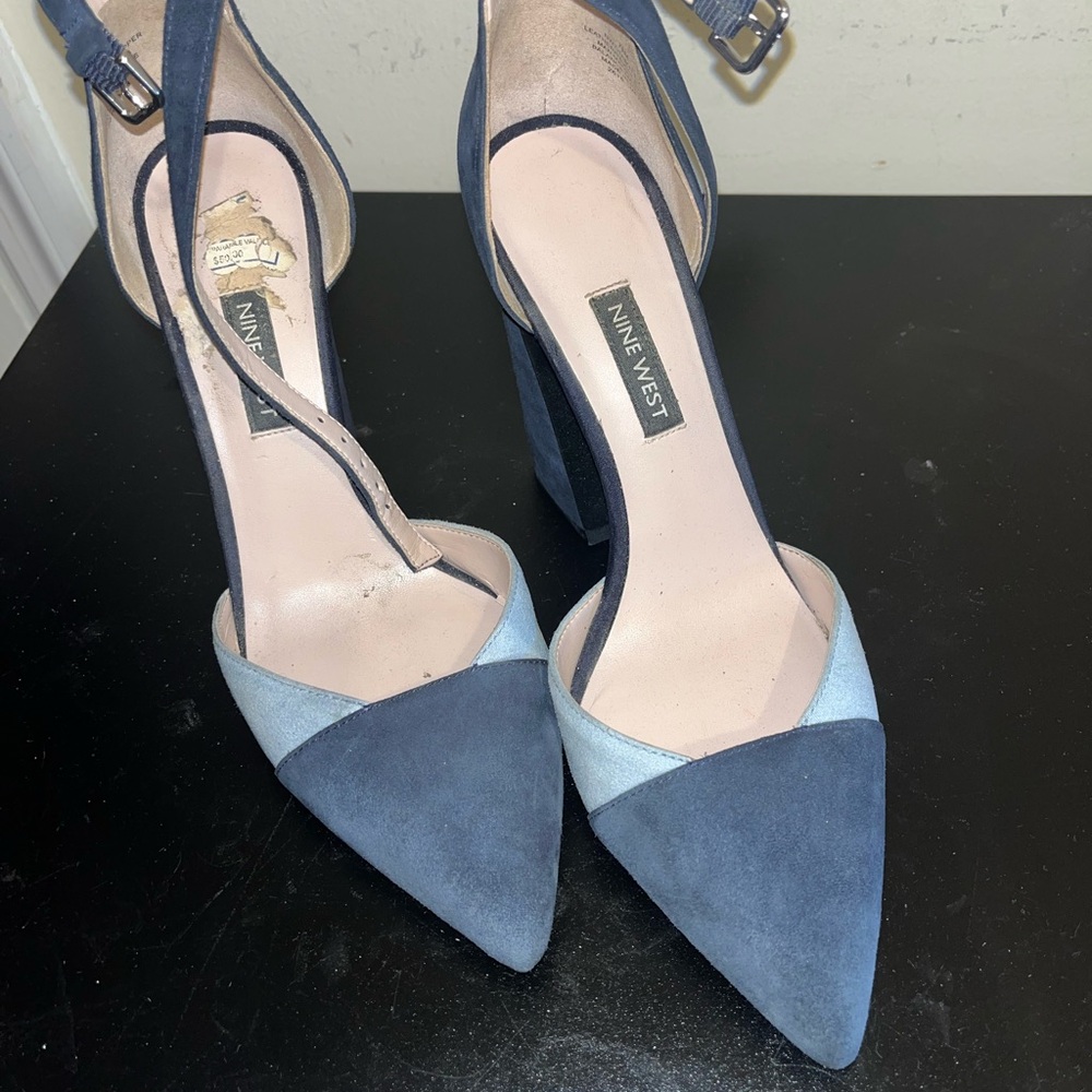 Nine West Blue Suede Heels